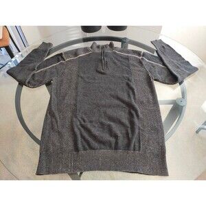 1897 Dark Gray Long Sleeve Zip Sweater Size Large